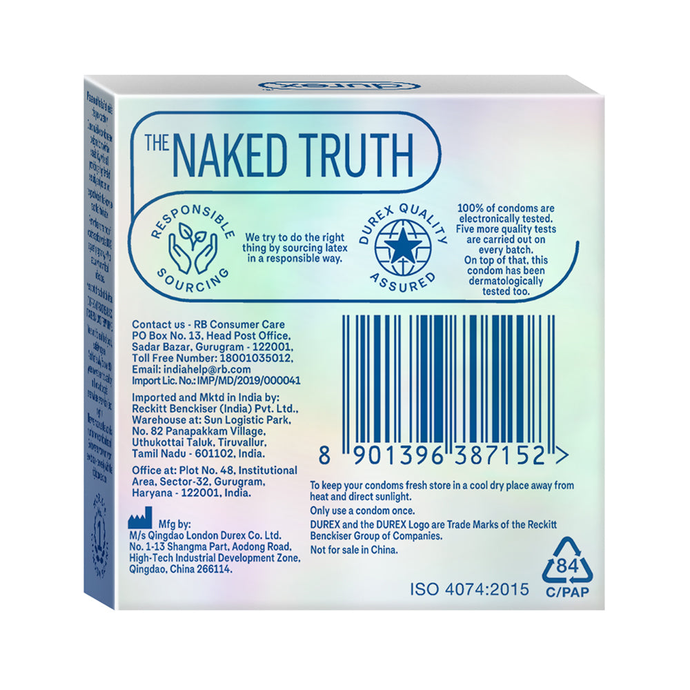 Durex Invisible Super Ultra Thin Condoms- 3 Count (Pack of 5)