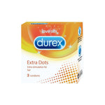 Durex Condoms, Extra Dots- 3 Units