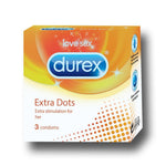Durex Condoms, Extra Dots- 3 Units