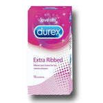 Durex Condoms, Extra Ribbed- 10 Units
