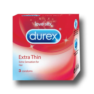 Durex Condoms, Extra Thin- 3 Units