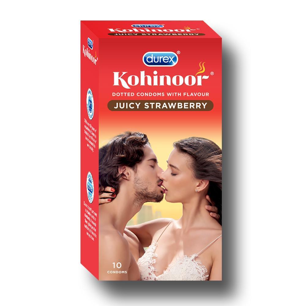 Kohinoor Condoms, Juicy Strawberry- 10 Units
