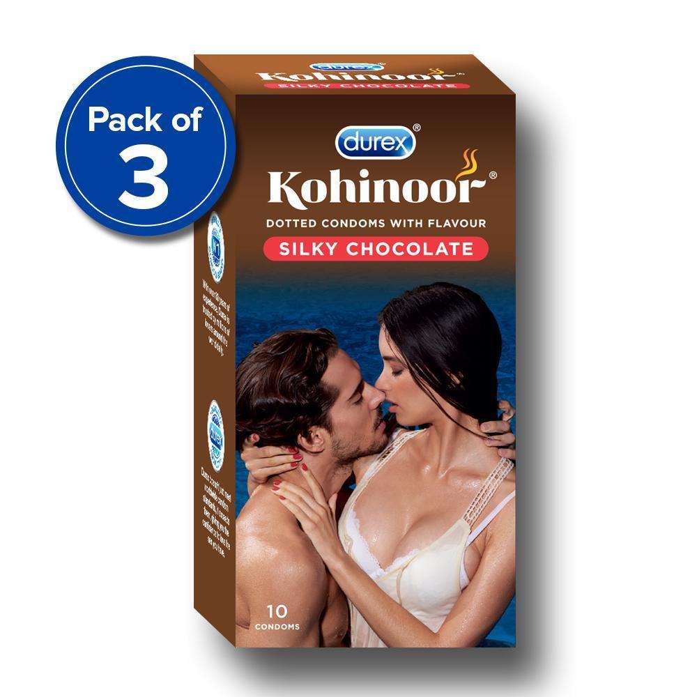 Kohinoor Condoms, Silky Chocolate - 10 Units (Pack of 3)