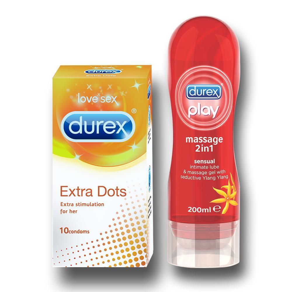 Pleasure Pack (Durex Sensual 200ml, Extra Dots 10 Units)
