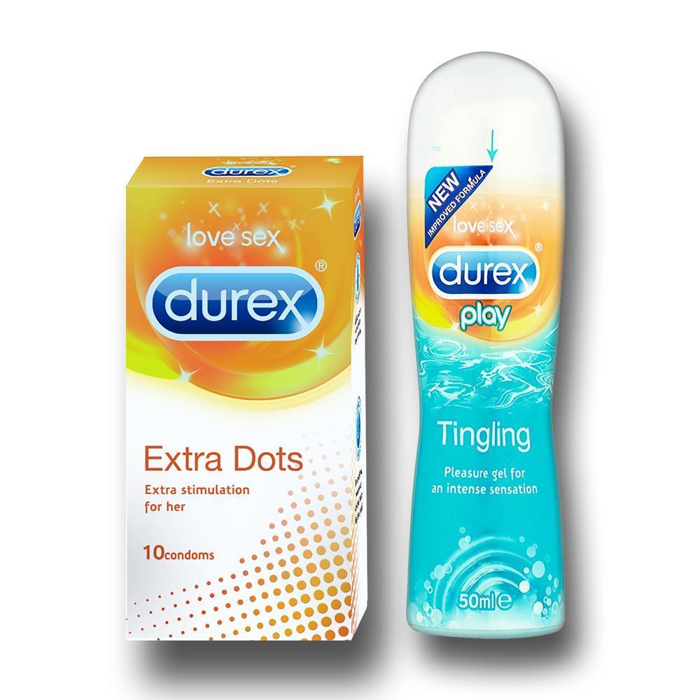 Pleasure Packs (Durex Tingling 50ml, Extra Dots 10 Units)