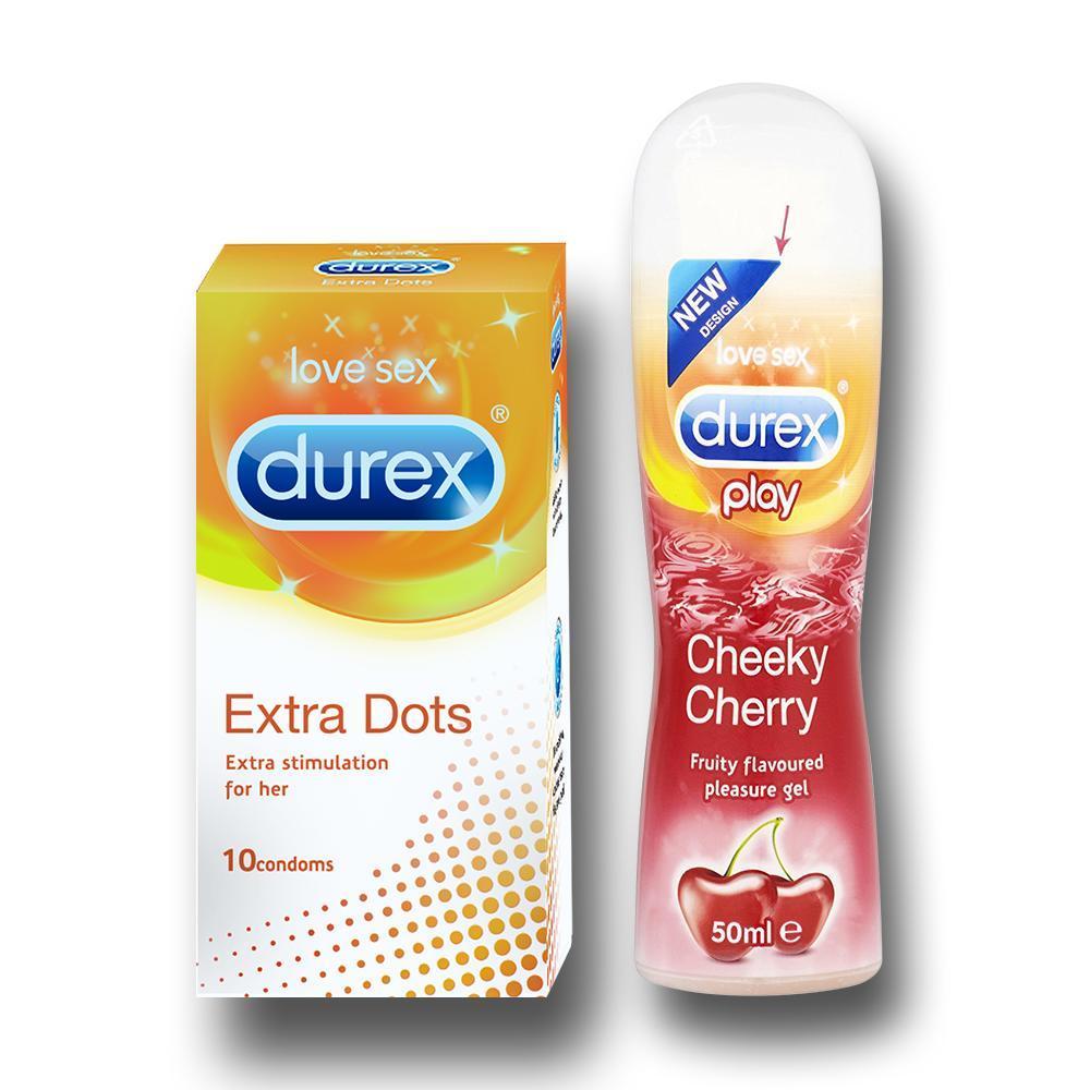 Pleasure Pack (Durex Cherry 50ml, Extra Dots 10 Units)