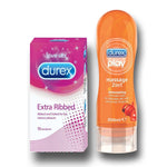 Pleasure Packs (Durex Stimulating 200ml, Extra Ribbed 10 Units)