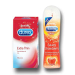 Pleasure Packs (Durex Strawberry 50ml, Extra Thin 10 Units)