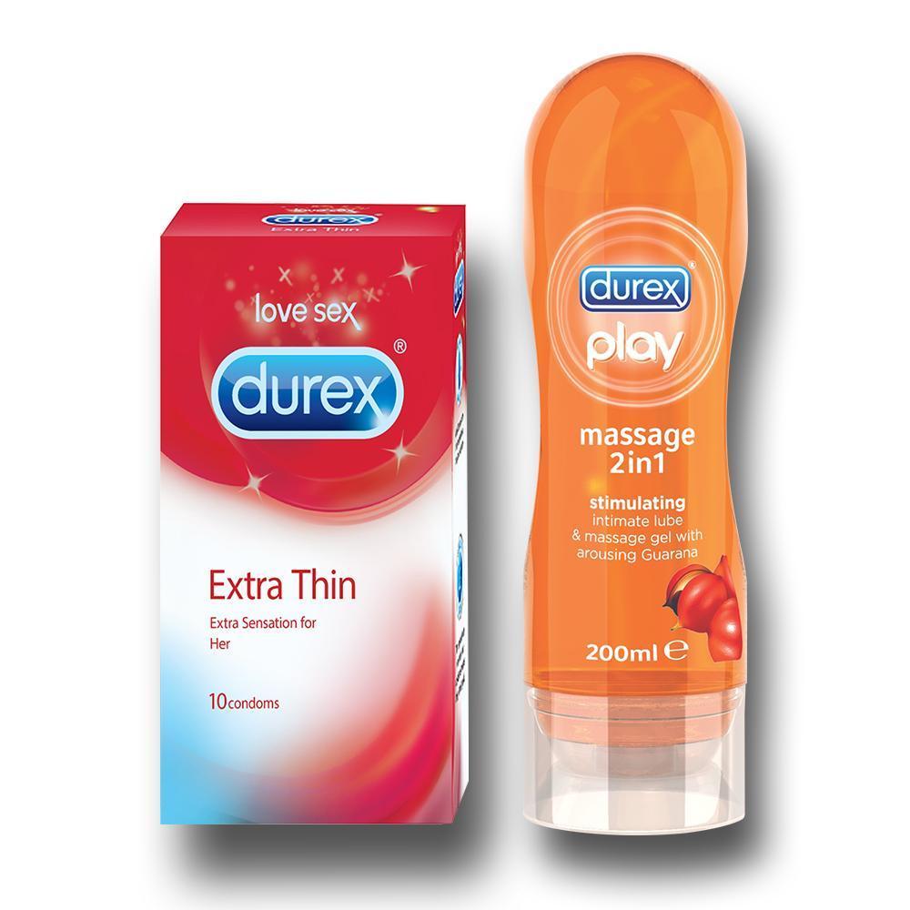 Pleasure Packs (Durex Stimulating 200ml, Extra Thin 10 Units)