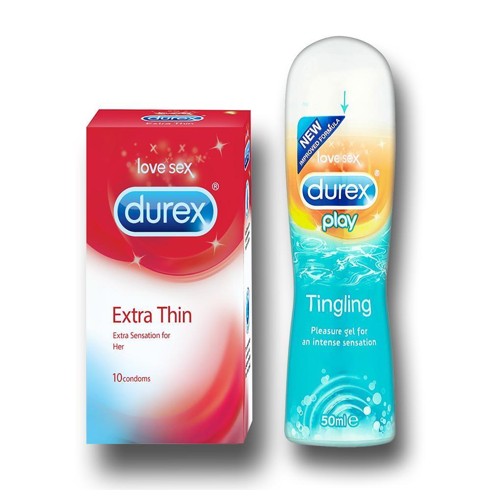 Pleasure Packs (Durex Tingling 50ml, Extra Thin 10 Units)