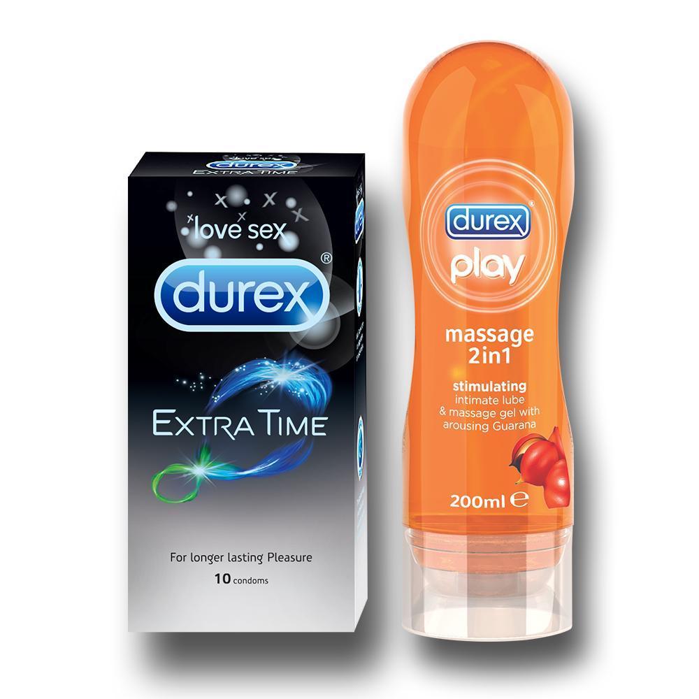 Pleasure Packs (Durex Stimulating 200ml, Extra Time 10 Units)