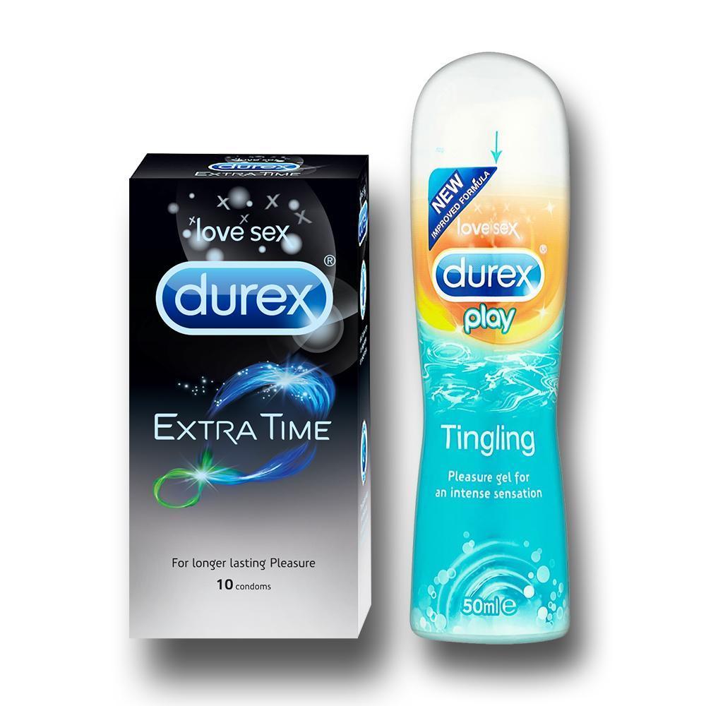 Pleasure Packs (Durex Tingling 50ml, Extra Time 10 Units)