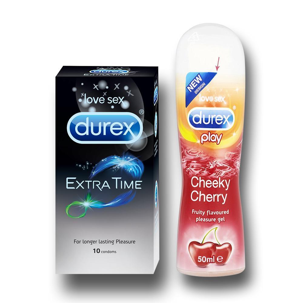 Pleasure Pack (Durex Cherry 50ml, Extra Time 10 Units)