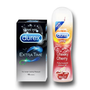Pleasure Pack (Durex Cherry 50ml, Extra Time 10 Units)
