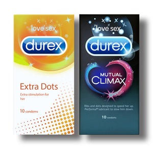 Durex Condoms, Extra Dots- 10 Units with Mutual Climax 10s