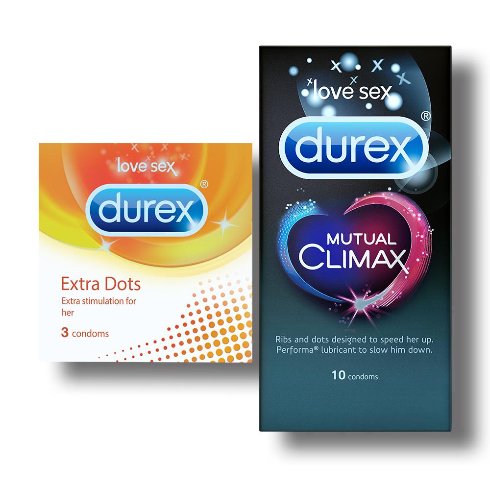 Durex Condoms, Extra Dots- 3 Units with Mutual Climax 10s