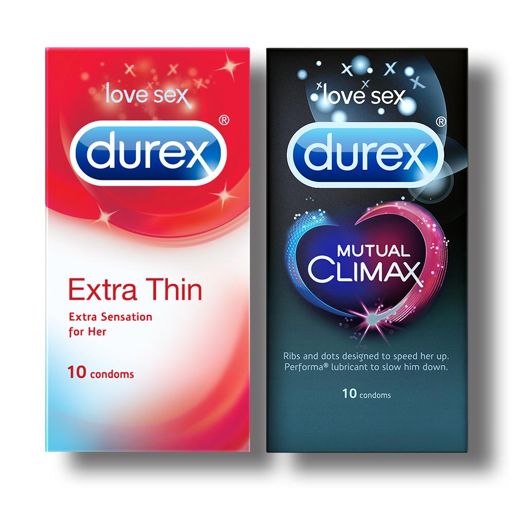 Durex Condoms, Extra Thin- 10 Units with Mutual Climax 10s