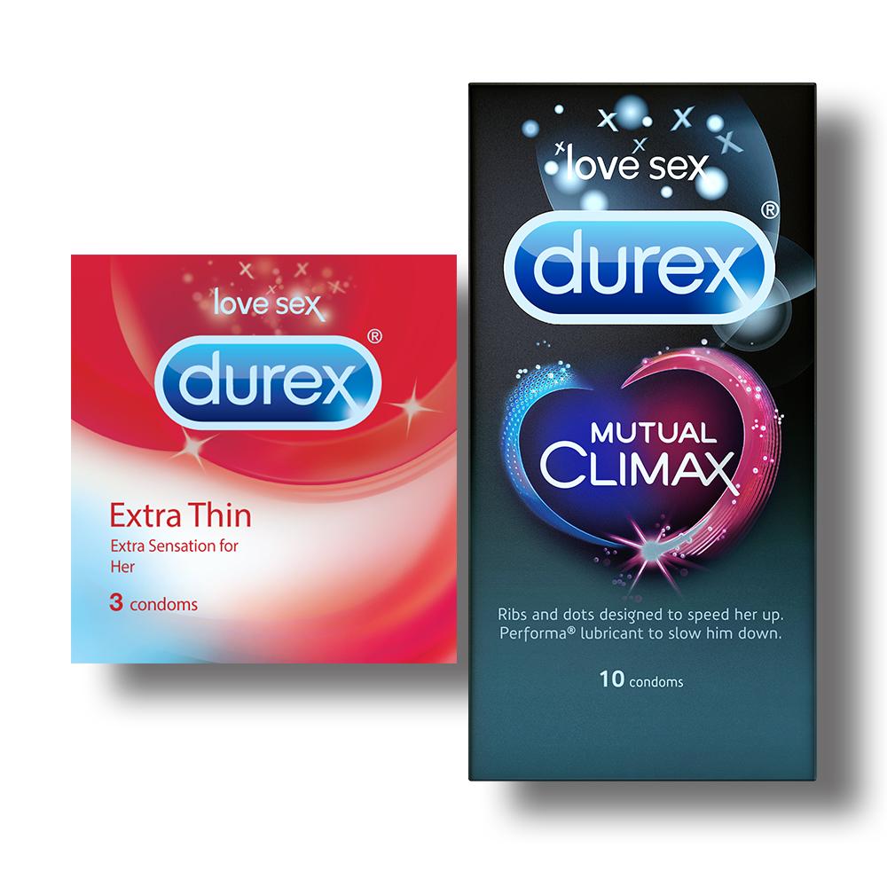 Durex Condoms, Extra Thin- 3 Units with Mutual Climax 10s