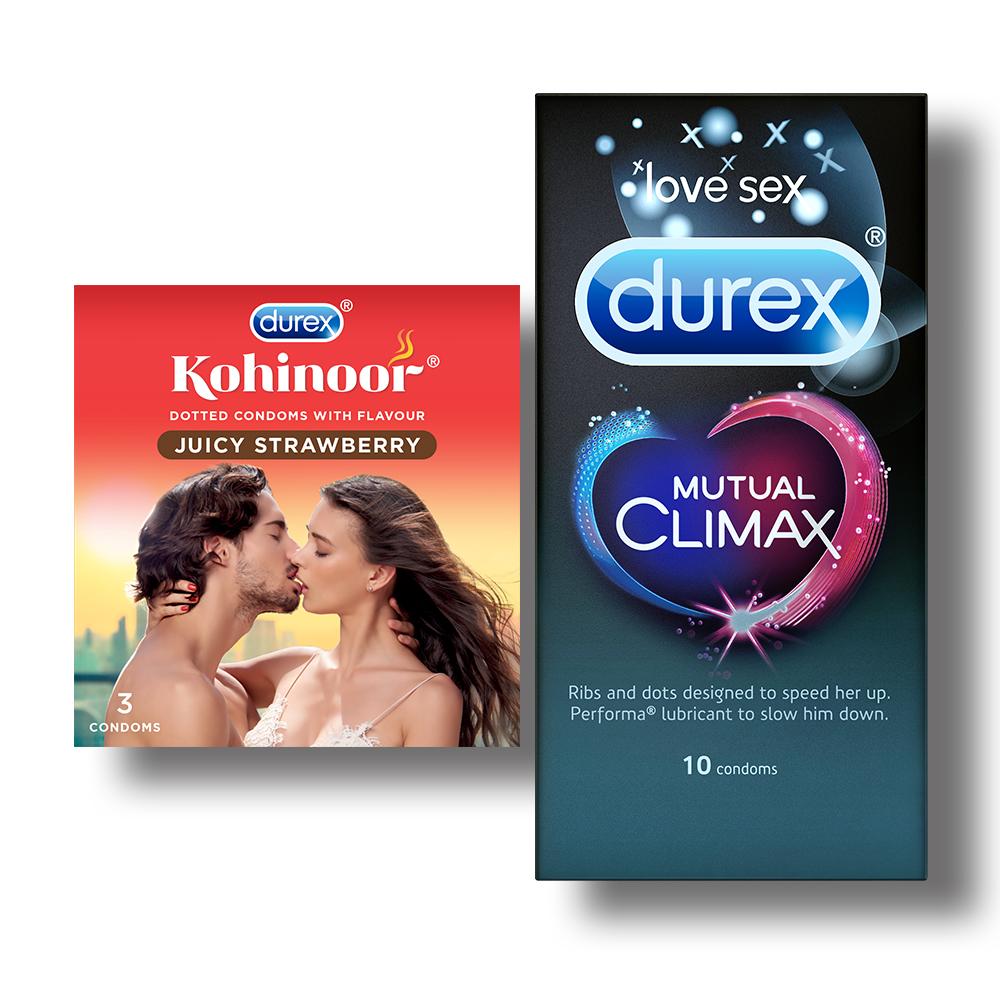 Kohinoor Condoms, Juicy Strawberry- 3 Units with Mutual Climax 10s
