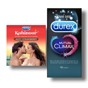 Kohinoor Condoms, Juicy Strawberry- 3 Units with Mutual Climax 10s