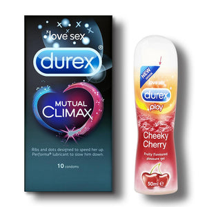Durex Play Lubricant Gel, Cheeky  Cherry- 50ml with Mutual Climax 10s