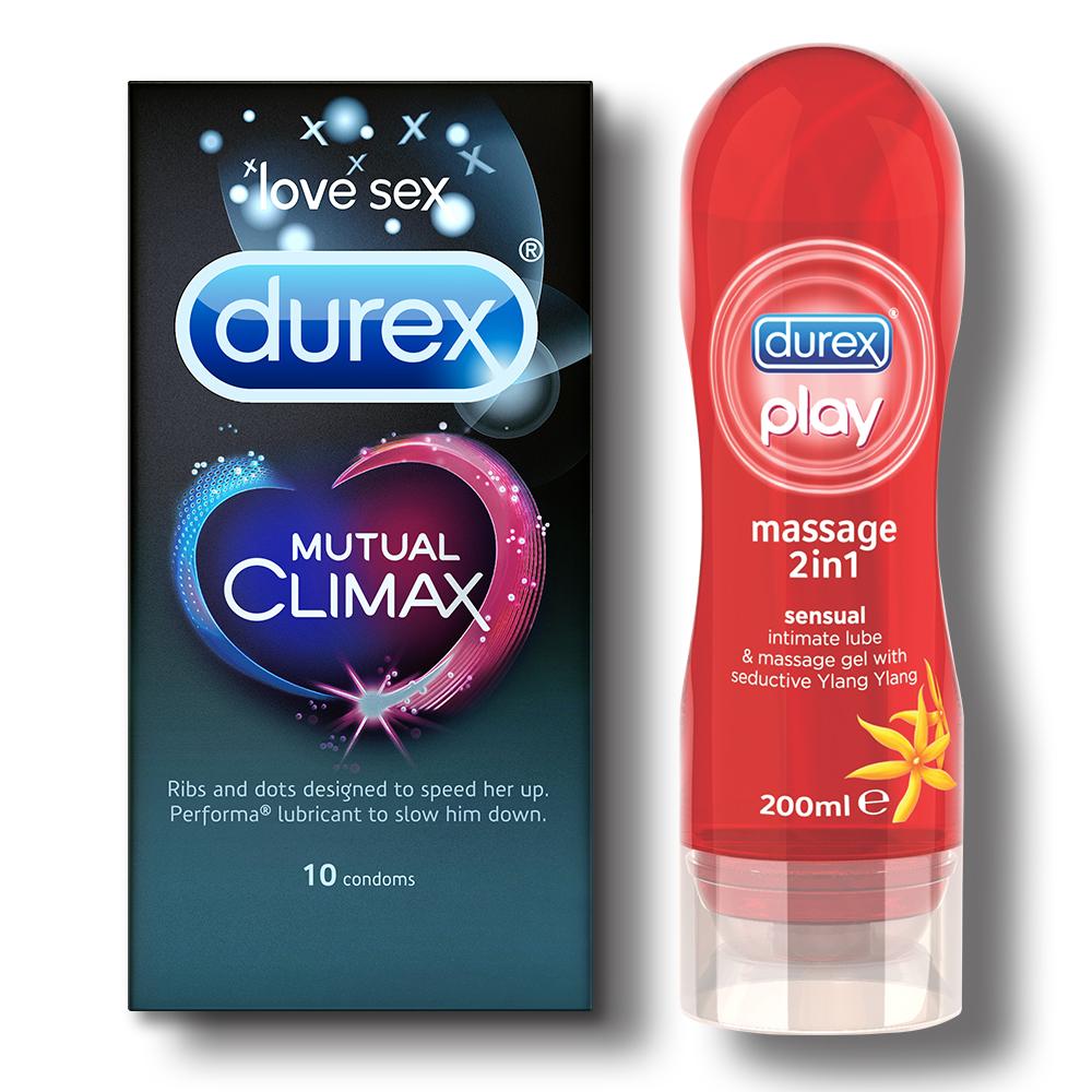 Durex Play Massage 2in1 Lubricant Gel, Sensual- 200 ml with Mutual Climax 10s