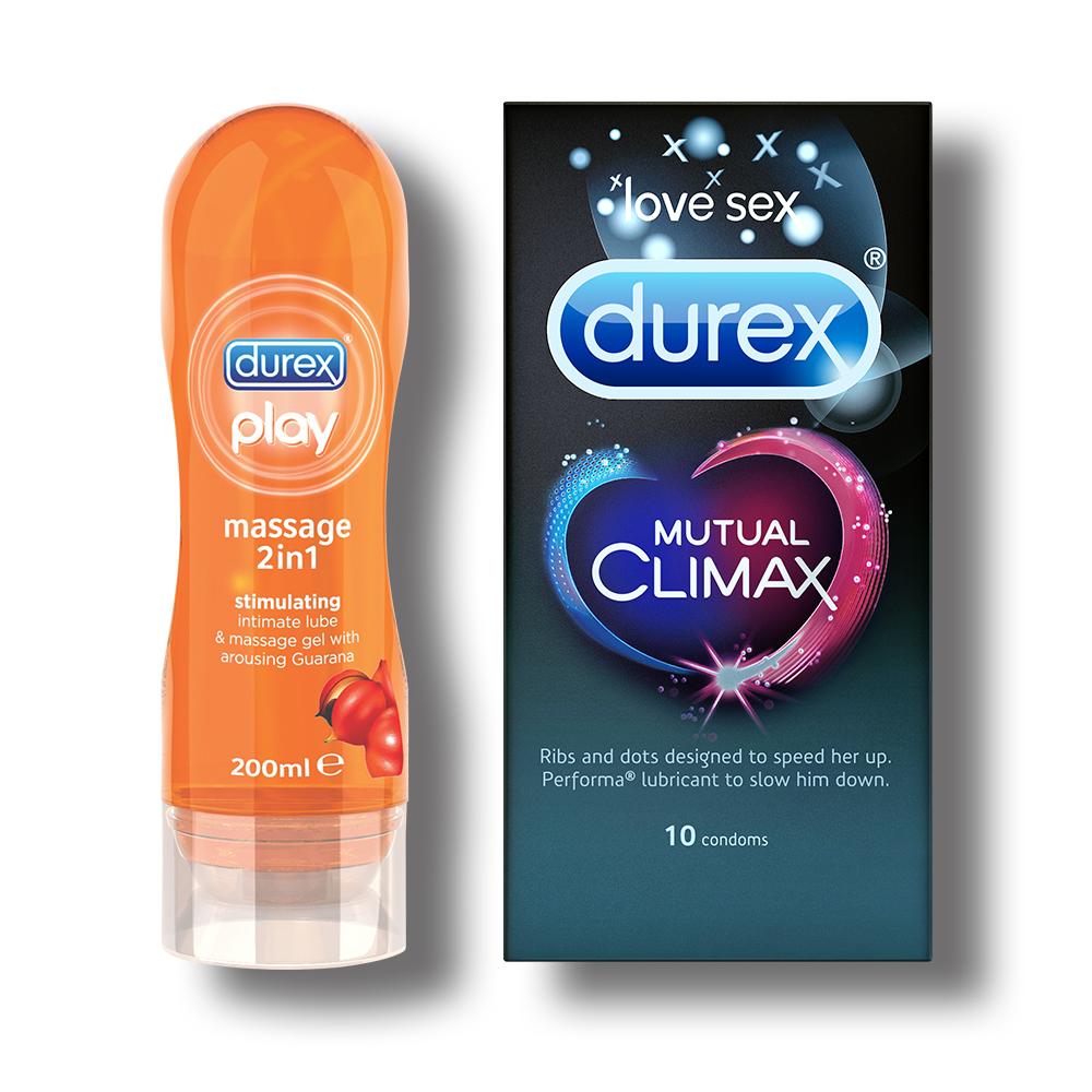 Durex Play Massage 2in1 Lubricant Gel, Stimulating- 200ml with Mutual Climax 10s