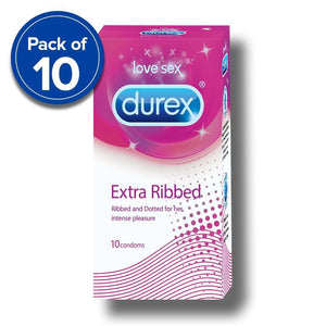 Durex Condoms, Extra Ribbed- 10s (Pack of 10)